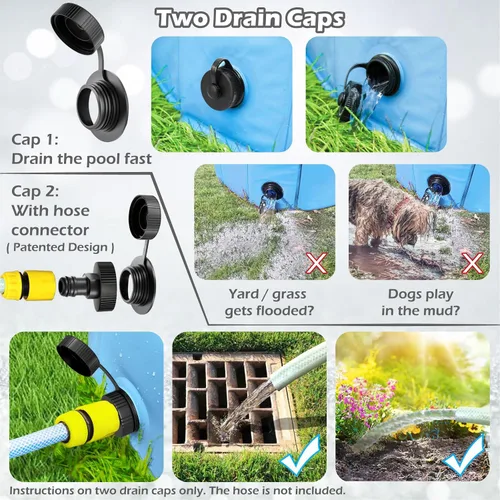 Vista 2 de Jasonwell Piscina plegable para perros, piscina plegable de plástico duro, piscina portátil para niños y mascotas, bañera para cachorros pequeños