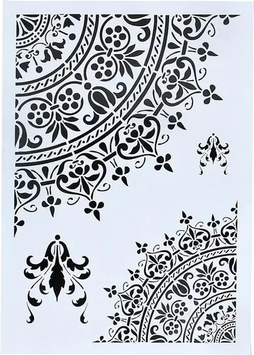 Vista 4 de Plantilla decorativa de mandala para pintar en paredes, muebles, manualidades, mandala (tamaño A2)