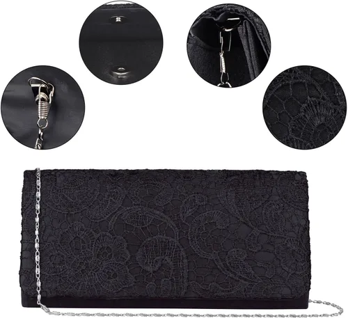 Vista 7 de Bolsos de embrague para las mujeres de encaje floral bolso de noche