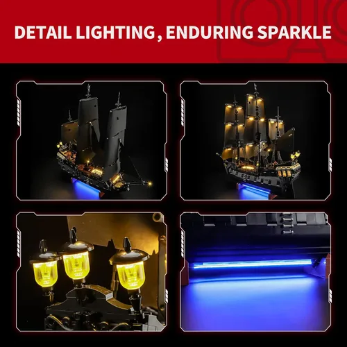 Vista 3 de BRIKSMAX Kit de luces diseñado para el barco pirata del capitán Jack