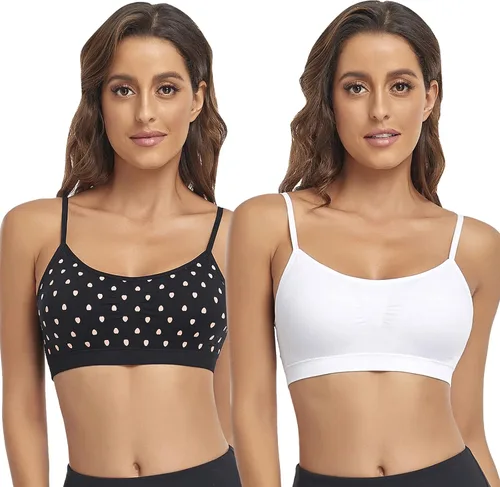 Vista 19 de Litthing Bralettes Padded for Women Cami Strap Bra Seamless Sportsbra Wireless Comfort Yoga Lightly T-Shirt Tank Tops