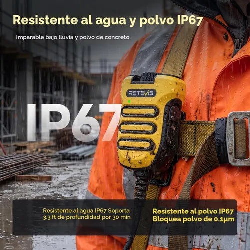 Vista 13 de Retevis RB48 Walkie Talkies avanzados de triple prueba con micrófono de hombro, MIL-STD 810H, VOX, recordatorio de vibración, PTT dual, SOS, NOAA
