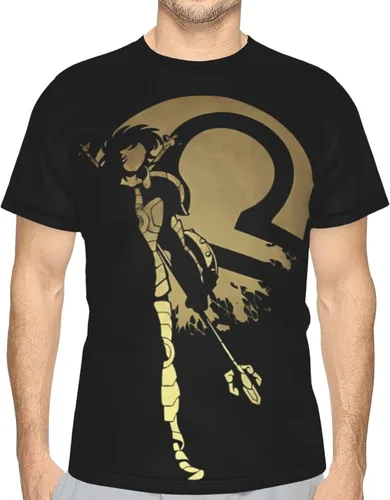 Vista 4 de Saint Anime Seiya - Camiseta de manga corta para hombre, suave, casual, unisex, cuello redondo, camiseta de entrenamiento