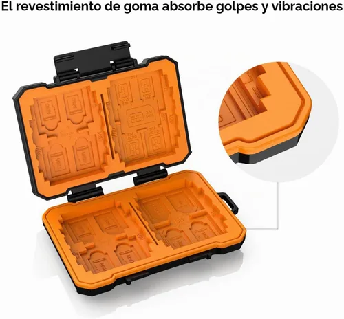 Vista 6 de K&F CONCEPT Estuche de 29 ranuras para tarjetas de memoria, estuche de transporte para tarjetas SD, CF, CFexpress, Micro SD, Nano SIM y Micro SIM