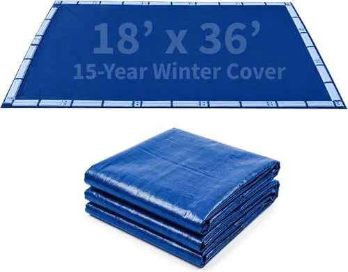 Vista 13 de Blue Wave Cubierta de invierno dorada de 15 años para piscina enterrada rectangular de 12 pies x 20 pies