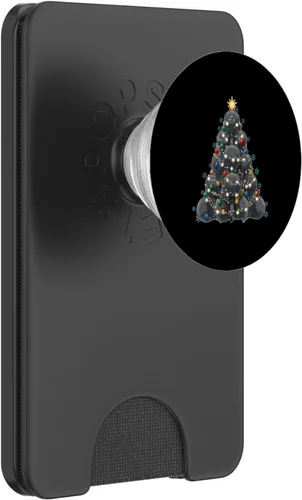 Vista 8 de Raqueta de pádel con luces para árbol de Navidad, jugador de pádel de vacaciones PopSockets Adhesivo PopGrip