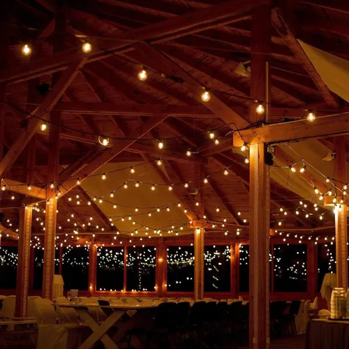 Vista 4 de Hometown Evolution, Inc. White Pearl - Guirnalda de luces para patio al aire libre