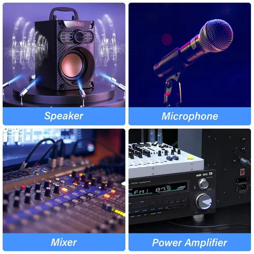 Vista 6 de GINTOOYUN Cable XLR de 3 pines XLR hembra a 3 pines convertidor de terminal cable adaptador para altavoces, micrófono, equipos de sonido