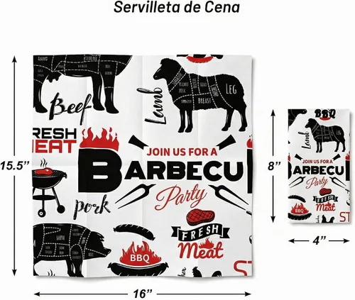 Vista 3 de Servilletas de papel American Homestead - Servilletas desechables tipo lino para cena BBQ - Servilletas de mesa de calidad de restaurante