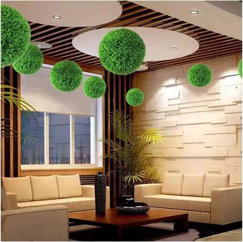 Vista 2 de Bola artificial redonda de boj colgante para interiores y exteriores, hogar, boda, fiesta, hotel, porche frontal, decoración de plantas en maceta