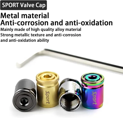 Vista 3 de Tapa de Válvula de Neumático, Diseño Antirrobo de Aleación de Zinc, 4 Piezas de Cubierta de Vástago de Rueda Automática con Sello de Goma