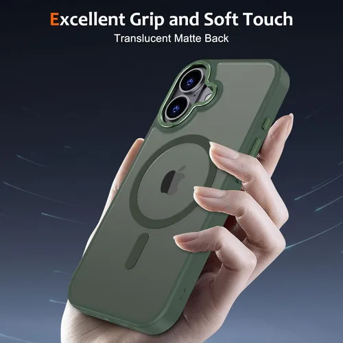 Vista 674 de Anuck - Funda magnética para iPhone 11 compatible con MagSafe, carcasa trasera mate translúcida dura, borde de TPU, delgada, resistente a impactos