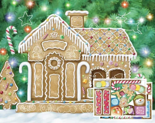 Vista 2 de Calendario de Adviento con adhesivo de casa de jengibre (cuenta regresiva hasta Navidad)