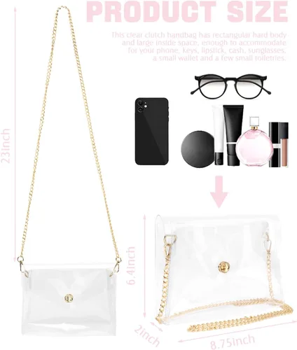Vista 2 de EIMMBD Clear Purse for Women - Clear Purse Stadium Approved, Clear Crossbody Bag for Sports Stadium Concert Party Beach