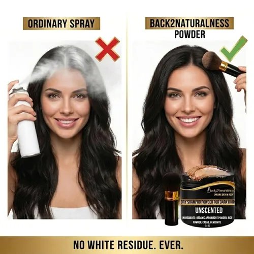 Vista 2 de Champú seco en polvo, champú en polvo seco totalmente natural para mujeres, aroma voluminizador de polvo de bebé sin aerosol, polvo orgánico