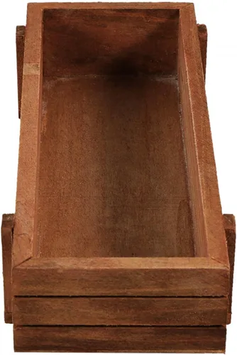 Vista 7 de plplaaoo Maceta de madera, cajas rectangulares para exteriores, caja de almacenamiento rectangular de madera con platillos para interior y exterior