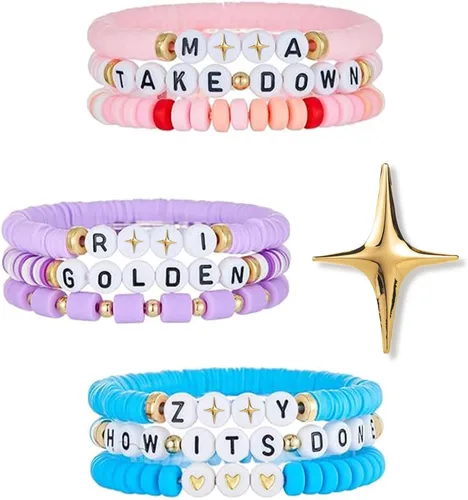 Vista 2 de Anime Necklace Set Inspired Merch Bracelet Gold star-shaped brooch Cosplay Gift Women Men 3piezas pulsera