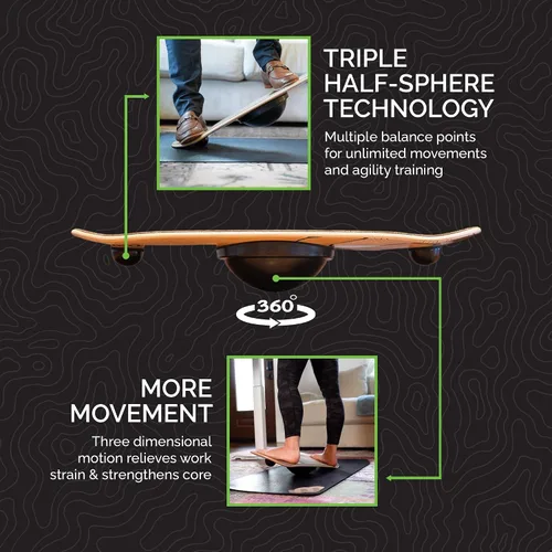 Vista 4 de Whirly Board - Tabla de equilibrio amplia para escritorio de pie - Tabla de equilibrio antifatiga para escritorios de pie Cinta de agarre de goma