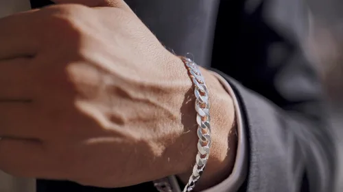 Vista 5 de Quadri - Pulsera de eslabones cubanos extra brillante de 0394in en plata de ley 925 corte de diamante italiano - 75 a 9 pulgadas - Calidad prémium