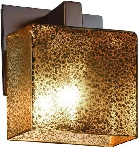 Vista 2 de FSN-8931-55-MROR-DBRZ Justice Design Group - Fusion - Soporte modular de 1 luz - Rectángulo - Acabado en bronce oscuro con pantalla de vidrio