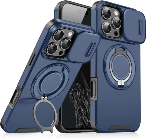 Vista 120 de Dteck Funda para iPhone 16 de 6.1 pulgadas 2024, funda de piel sintética con cierre de botón magnético, ranuras para tarjetas de crédito, función