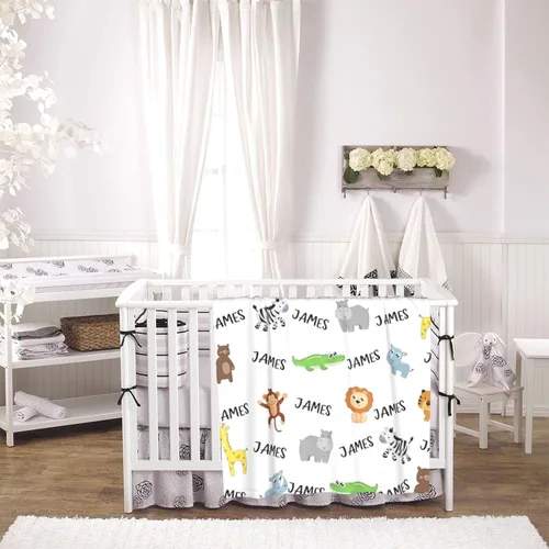Vista 3 de Mantas de bebé personalizadas con nombre para niños, manta personalizada con nombre para bebés, recién nacidos y niños