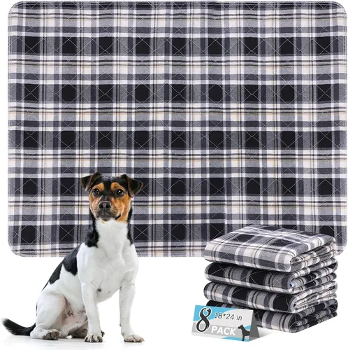 Vista 8 de Almohadillas lavables para orina de perros, 18 x 24 pulgadas, 2 unidades, almohadilla de parto para entrenamiento de cachorros, protector de suelo