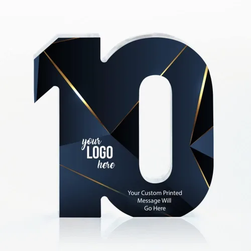 Vista 12 de Baudville Trofeo acrílico a todo color – 3 años de servicio al empleado – Transparente – Premio para empleados – Impresión personalizada de hasta