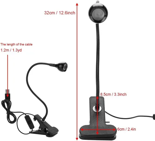 Vista 7 de Zopsc Lámpara de curado de pegamento LED USB 3W para teléfono, abrazadera portátil flexible de 360 °, longitud de onda 395, Plug and Play