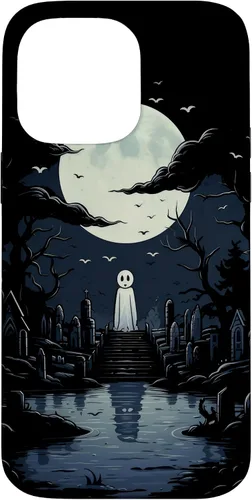 Vista 21 de iPhone 16 Ghost Halloween Cemetery Scary Creepy Case