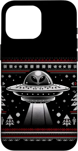 Vista 19 de Lindo alienígena OVNI Navidad Ugly Sweater Pijamas Caso para iPhone 16
