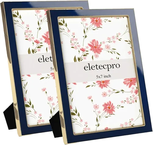 Vista 14 de eletecpro 4x6 Enamel Picture Frame with Real Glass Cover, Pink, 1-Pack Rosa con oro
