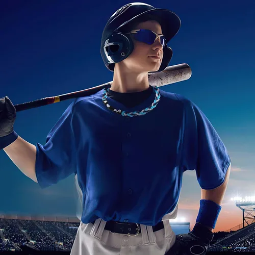 Vista 5 de Willtok Collar de béisbol prémium de 18 pulgadas con cuerda trenzada de nailon con diseño Tornado