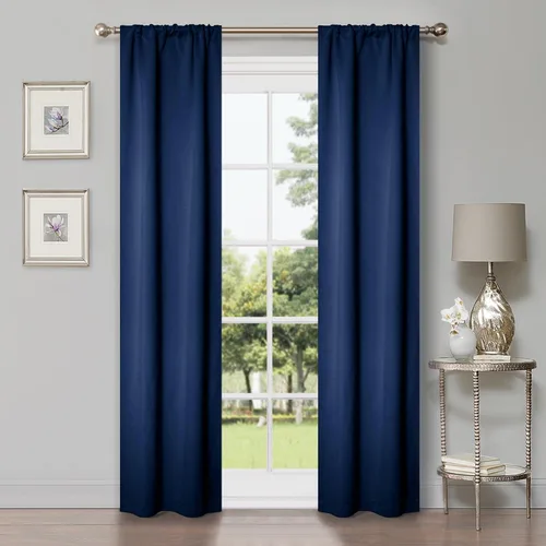 Vista 42 de Superior Cortinas opacas, oscurecimiento de habitación, dormitorio, sala de estar, bloqueo solar, térmico, clásico moderno con bolsillos para barra