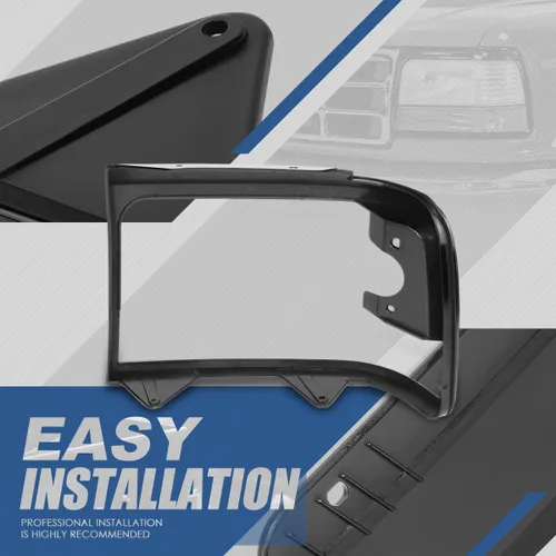 Vista 3 de Auto Dynasty Cubierta de biseles de puerta de faros delanteros de estilo fábrica compatible con Ford Bronco F150 F250 F350 F53 F59 Serie F Super