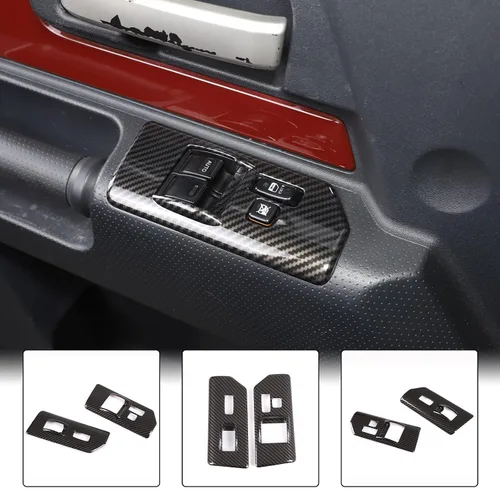 Vista 6 de Aunginsy Cubierta de panel de botón de elevación de vidrio para ventana de puerta, compatible con Toyota FJ Cruiser 2007-2021 para el reposabrazos