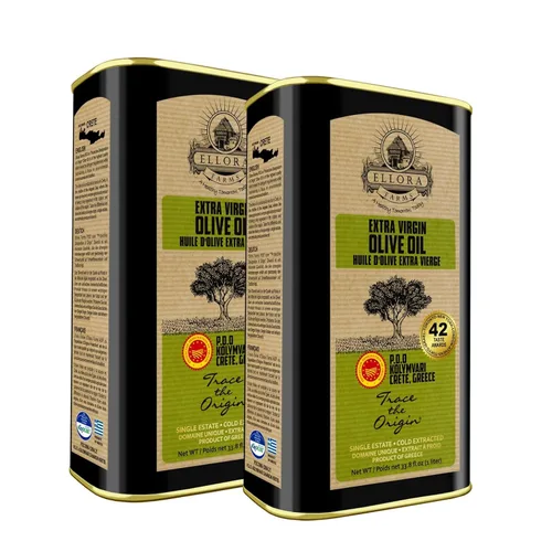 Vista 9 de Ellora Farms, Aceite de oliva virgen extra griego, DOP con certificación de finca única, ganador del premio de oro múltiple, rastreable, primera