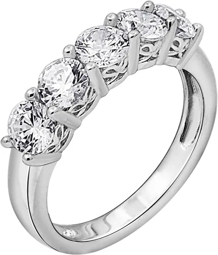 Vista 21 de Amazon Essentials Anillo de plata de ley de cinco piedras con circonita cúbica de corte redondo Infinite Elements (anteriormente colección Amazon)