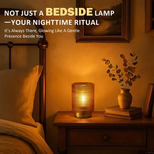Vista 2 de Lámpara decorativa a pilas con temporizador para decoración de mesita de noche, estantería, pequeña lámpara de mesa decorativa inalámbrica