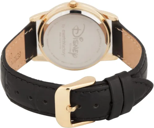Vista 2 de Disney Mickey Mouse Classic Cardiff - Reloj analógico con correa de piel de cuarzo para adultos Negro
