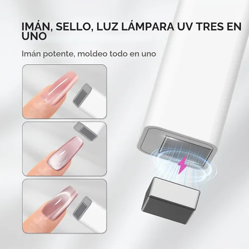 Vista 7 de Halmai Lámpara de uñas UV de mano para esmalte de gel, mini luz roja portátil con LED, secadora USB recargable inalámbrica, herramienta de salón