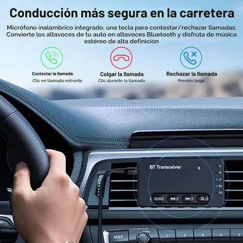 Vista 7 de Receptor transmisor Bluetooth aptX adaptativo/baja latencia/HD Bluetooth adaptador 5.2 compatible con 2 teléfonos AirPods, receptor de audio