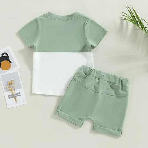 Vista 79 de Conjunto de camiseta de manga corta para bebé niño y niña, camiseta de manga corta, pantalones cortos casuales, ropa para recién nacidos, 6, 12, 18