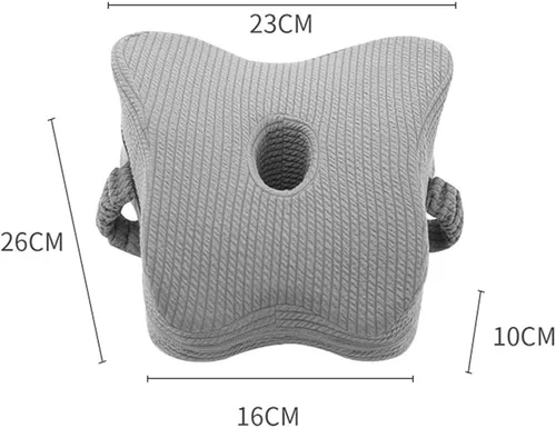 Vista 7 de Almohada de rodilla mejorada para personas que duermen de lado con correa elástica, almohada de piernas de espuma viscoelástica, ideal