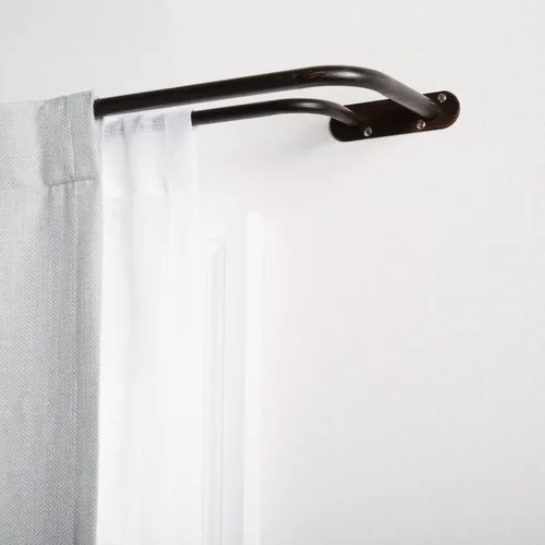 Vista 12 de EXCLUSIVE HOME Fetter - Barra de cortina doble envolvente, dorado, 52-72 pulgadas