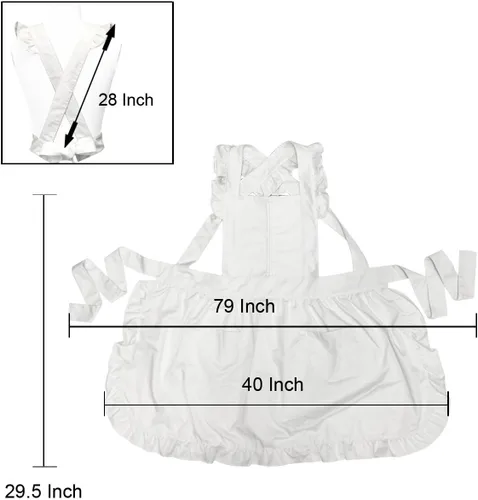 Vista 5 de Wrapables Delantal retro con bolsillos para cocinar o cosplay