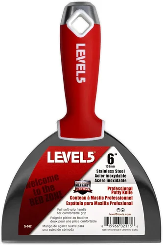 Vista 7 de Cuchillo para juntas de paneles de yeso de acero inoxidable de agarre suave de 1 pulgada - LEVEL5 Grado profesional Herramienta de mano