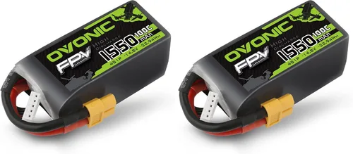 Vista 7 de OVONIC Batería Lipo 4s 100C 1550mAh 14.8V con Conector XT60 para RC FPV Racing Drone Quadcopter