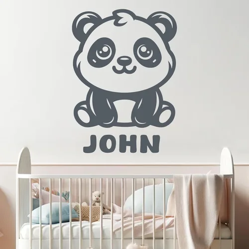 Vista 16 de Calcomanías de pared de animales, calcomanías personalizables con nombre de bebé y decoración de animales del bosque, calcomanías de pared