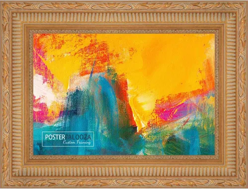 Vista 10 de Poster Palooza 5x5 Inch Ornate Gold Complete Wood Square Picture Frame with UV Acrylic Plexiglass, Foam Board Backing & Hardware Included - 5x5 Inch